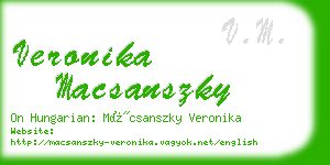 veronika macsanszky business card